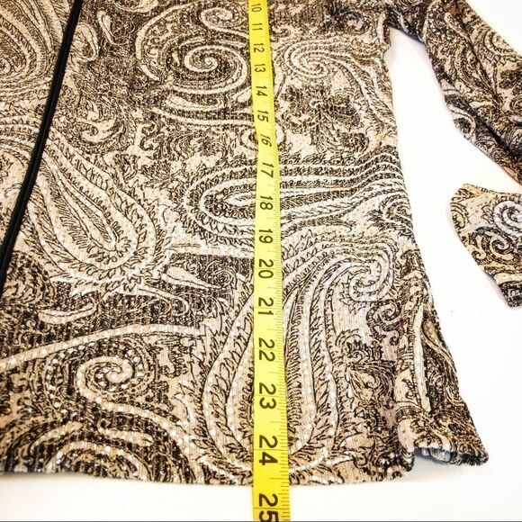 Vintage Sparkling Paisley Mandarin Jacket Sz M - Picture 11 of 14